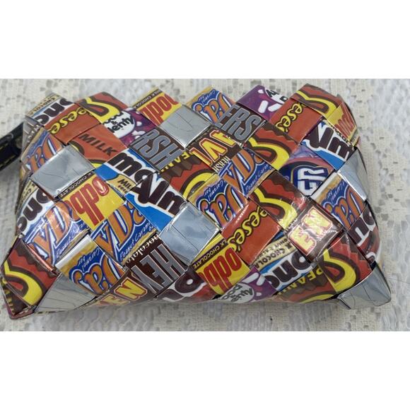Nahui Ollin Candy Wrapper Purse Handbag Wristlet Zipper Various Candy Wrappers - Picture 2 of 4